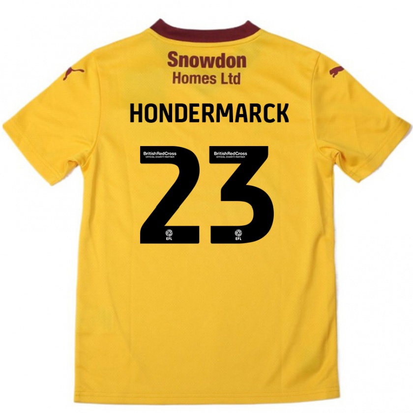 Kandiny Herren William Hondermarck #23 Orange Burgunderrot Auswärtstrikot Trikot 2024/25 T-Shirt