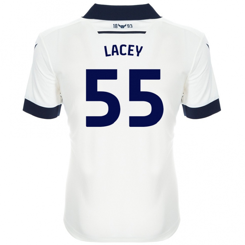 Kandiny Herren Aaron Lacey #55 Weiß Marineblau Auswärtstrikot Trikot 2024/25 T-Shirt