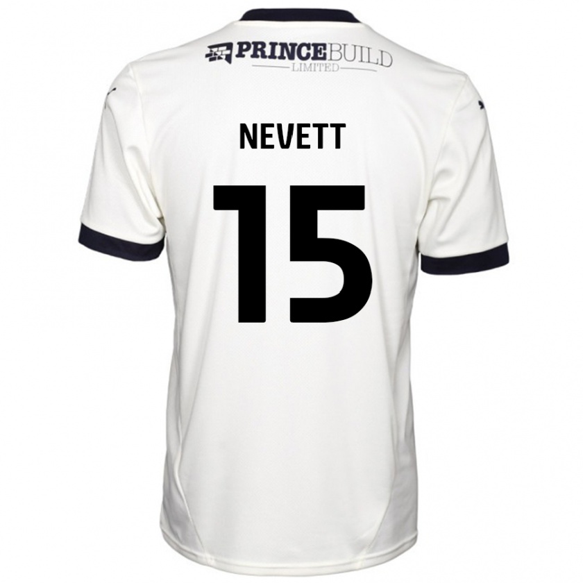 Kandiny Herren George Nevett #15 Cremeweiß Schwarz Auswärtstrikot Trikot 2024/25 T-Shirt