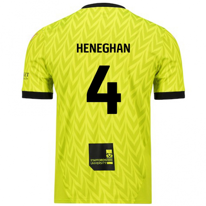 Kandiny Herren Ben Heneghan #4 Fluoreszierend Grün Auswärtstrikot Trikot 2024/25 T-Shirt