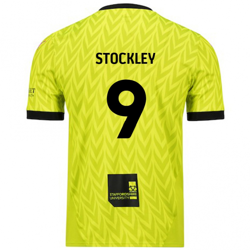 Kandiny Herren Jayden Stockley #9 Fluoreszierend Grün Auswärtstrikot Trikot 2024/25 T-Shirt