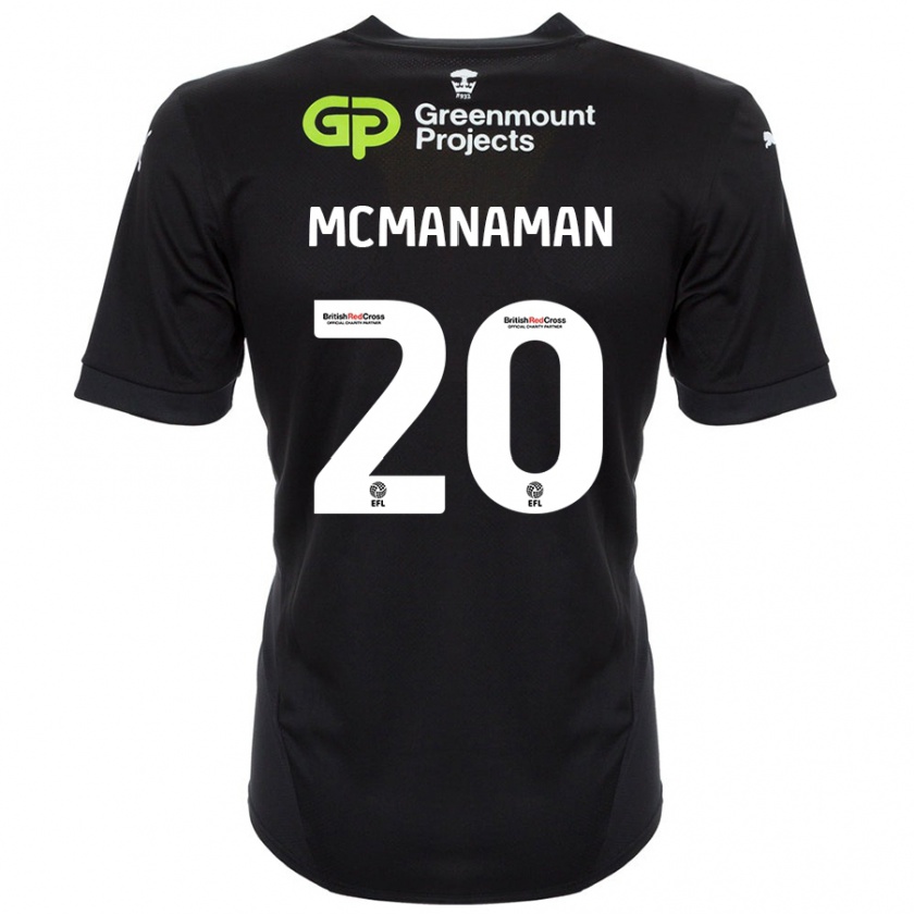 Kandiny Herren Callum Mcmanaman #20 Schwarz Auswärtstrikot Trikot 2024/25 T-Shirt