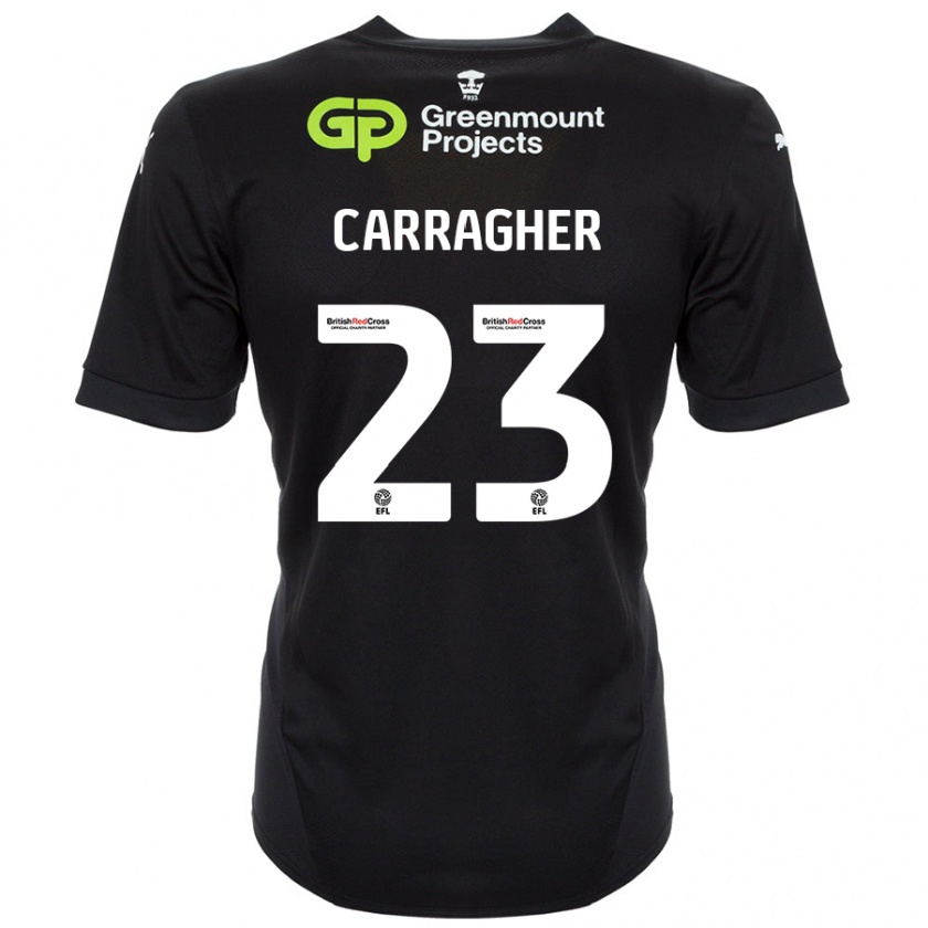 Kandiny Herren James Carragher #23 Schwarz Auswärtstrikot Trikot 2024/25 T-Shirt