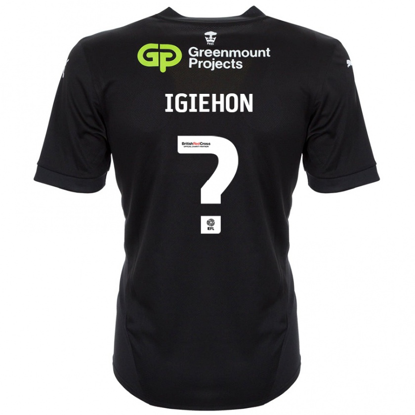 Kandiny Herren Elijah Igiehon #0 Schwarz Auswärtstrikot Trikot 2024/25 T-Shirt