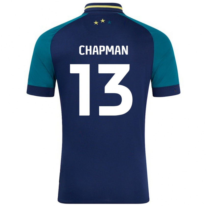 Kandiny Herren Jacob Chapman #13 Marine Dunkelgrün Auswärtstrikot Trikot 2024/25 T-Shirt