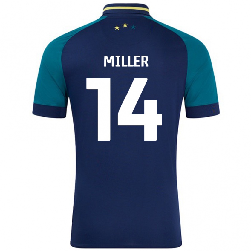 Kandiny Herren Mickel Miller #14 Marine Dunkelgrün Auswärtstrikot Trikot 2024/25 T-Shirt