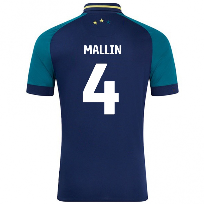 Kandiny Herren Kate Mallin #4 Marine Dunkelgrün Auswärtstrikot Trikot 2024/25 T-Shirt