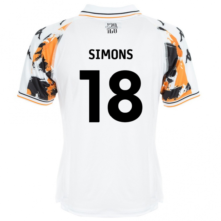 Kandiny Herren Xavier Simons #18 Weiß Auswärtstrikot Trikot 2024/25 T-Shirt