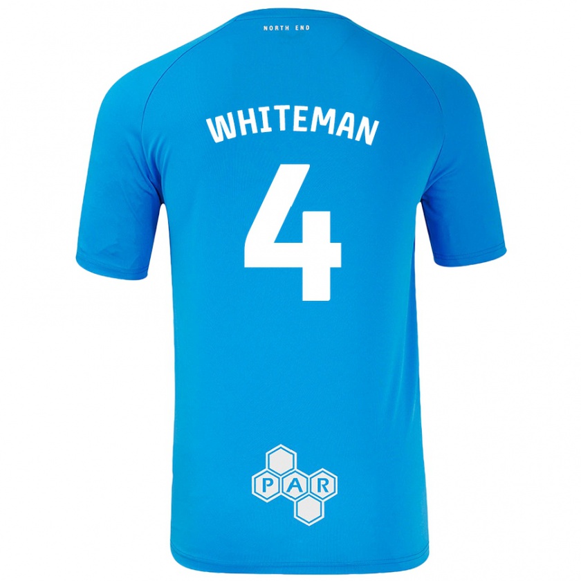 Kandiny Herren Ben Whiteman #4 Himmelblau Auswärtstrikot Trikot 2024/25 T-Shirt