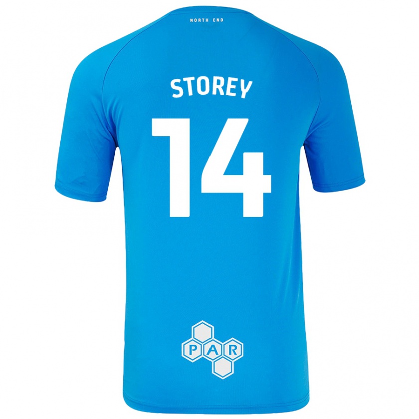 Kandiny Herren Jordan Storey #14 Himmelblau Auswärtstrikot Trikot 2024/25 T-Shirt