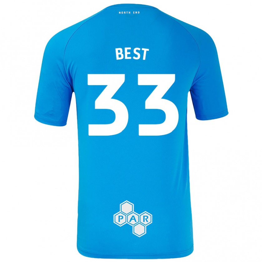 Kandiny Herren Kian Best #33 Himmelblau Auswärtstrikot Trikot 2024/25 T-Shirt