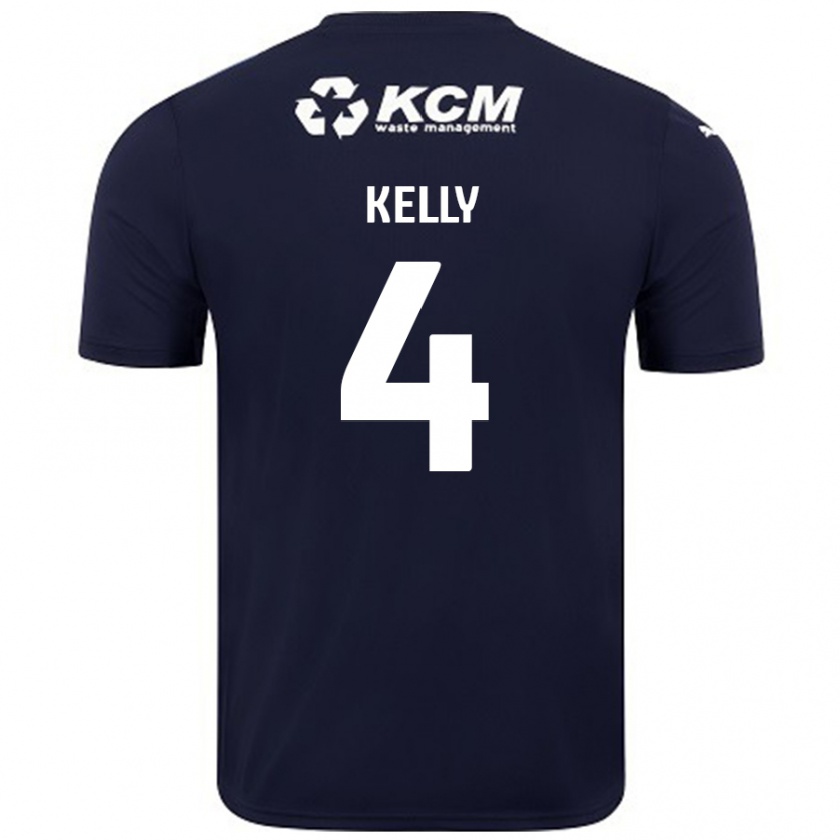 Kandiny Herren Liam Kelly #4 Marineblau Auswärtstrikot Trikot 2024/25 T-Shirt