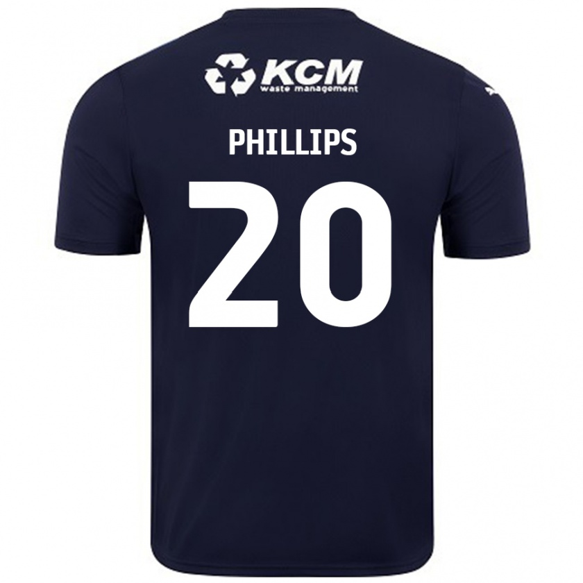 Kandiny Herren Dillon Phillips #20 Marineblau Auswärtstrikot Trikot 2024/25 T-Shirt