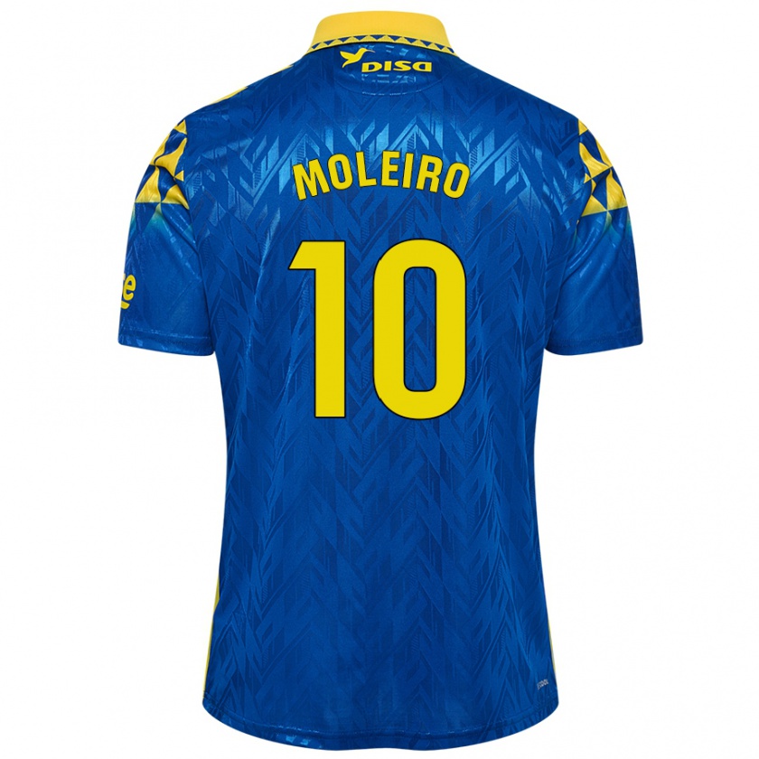 Kandiny Herren Alberto Moleiro #10 Blau Gelb Auswärtstrikot Trikot 2024/25 T-Shirt