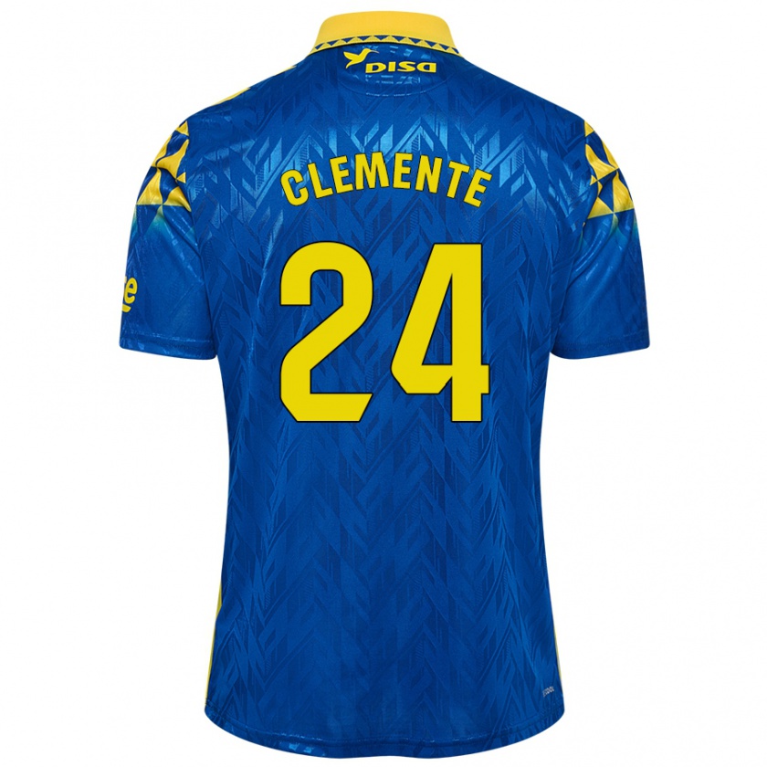 Kandiny Herren Enrique Clemente #24 Blau Gelb Auswärtstrikot Trikot 2024/25 T-Shirt