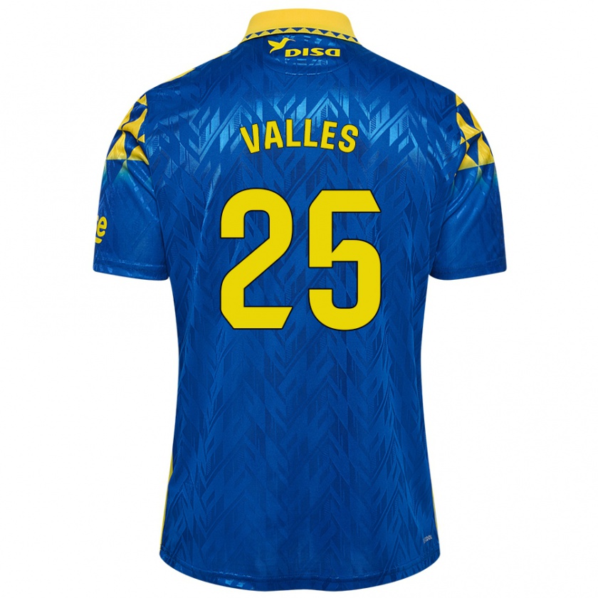 Kandiny Herren Álvaro Valles #25 Blau Gelb Auswärtstrikot Trikot 2024/25 T-Shirt