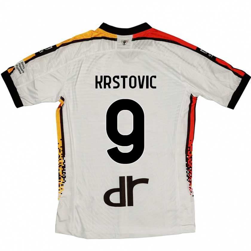 Kandiny Herren Nikola Krstovic #9 Weiß Schwarz Auswärtstrikot Trikot 2024/25 T-Shirt