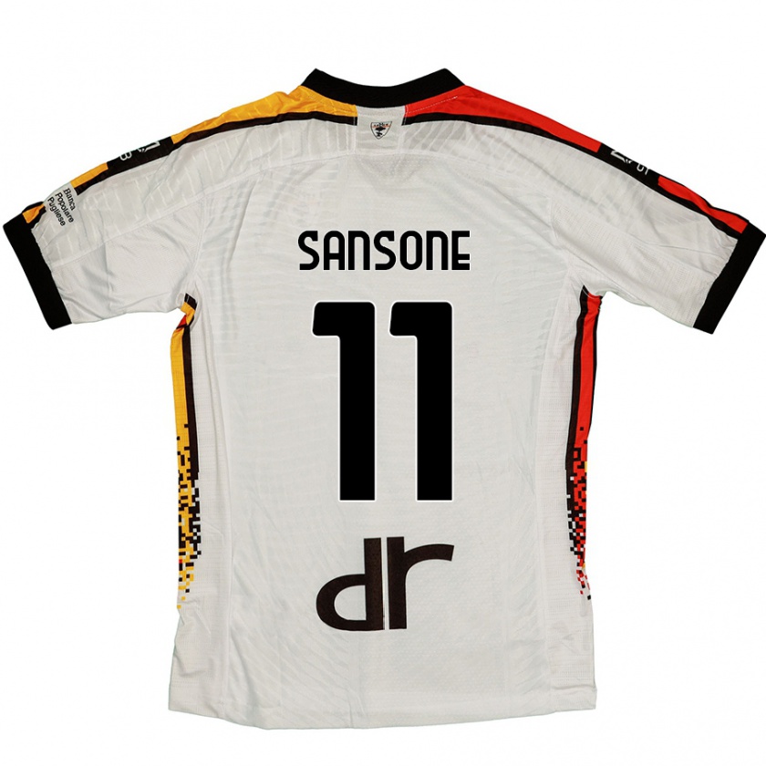 Kandiny Herren Nicola Sansone #11 Weiß Schwarz Auswärtstrikot Trikot 2024/25 T-Shirt