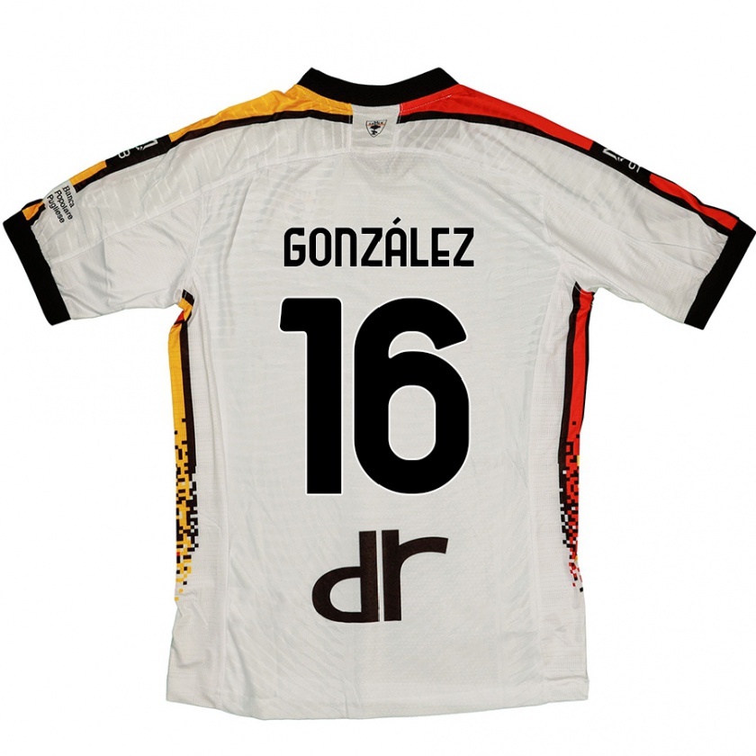 Kandiny Herren Joan González #16 Weiß Schwarz Auswärtstrikot Trikot 2024/25 T-Shirt