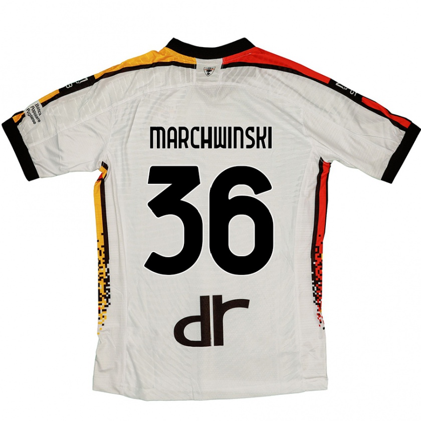 Kandiny Herren Filip Marchwinski #36 Weiß Schwarz Auswärtstrikot Trikot 2024/25 T-Shirt