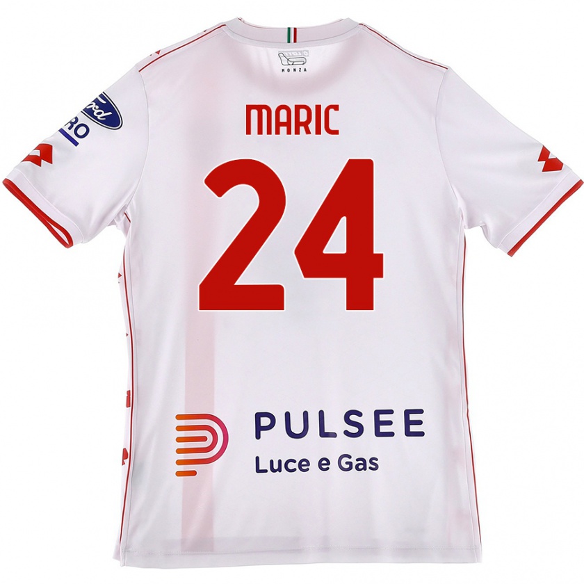 Kandiny Herren Mirko Maric #24 Weiß Rot Auswärtstrikot Trikot 2024/25 T-Shirt