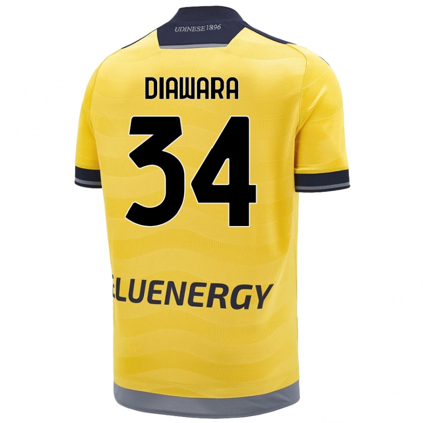 Kandiny Herren Sekou Diawara #34 Golden Auswärtstrikot Trikot 2024/25 T-Shirt