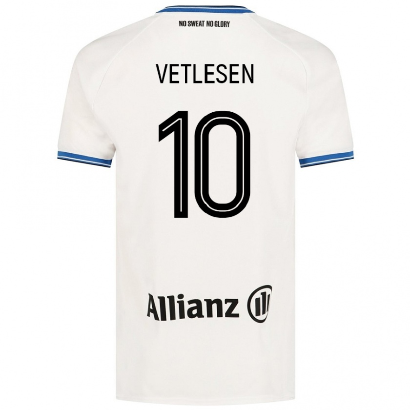 Kandiny Herren Hugo Vetlesen #10 Weiß Auswärtstrikot Trikot 2024/25 T-Shirt