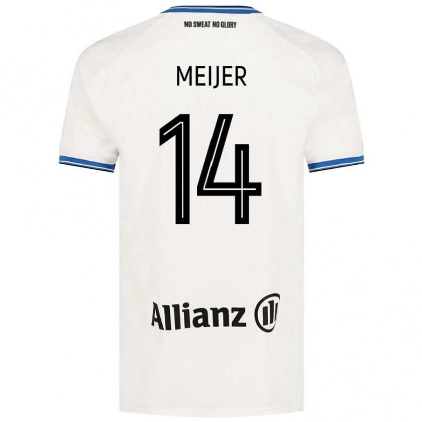 Kandiny Herren Bjorn Meijer #14 Weiß Auswärtstrikot Trikot 2024/25 T-Shirt