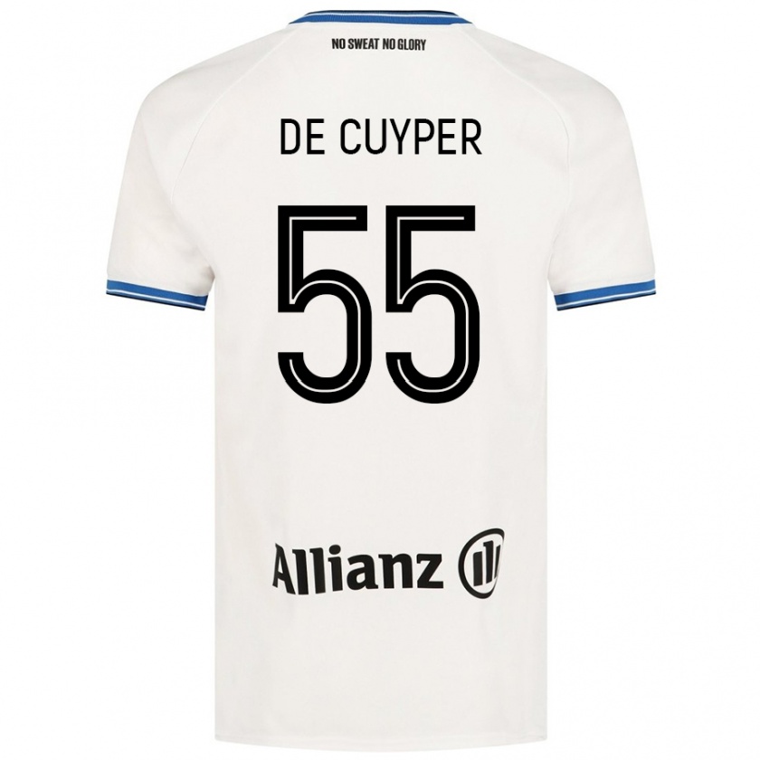 Kandiny Herren Maxim De Cuyper #55 Weiß Auswärtstrikot Trikot 2024/25 T-Shirt