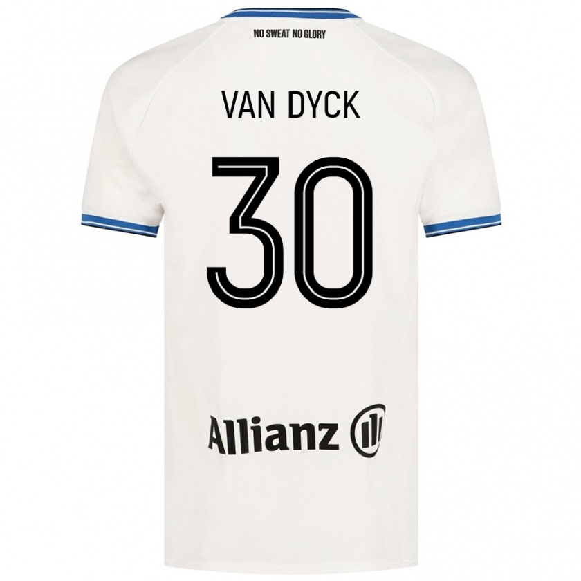 Kandiny Herren Nell Van Dyck #30 Weiß Auswärtstrikot Trikot 2024/25 T-Shirt