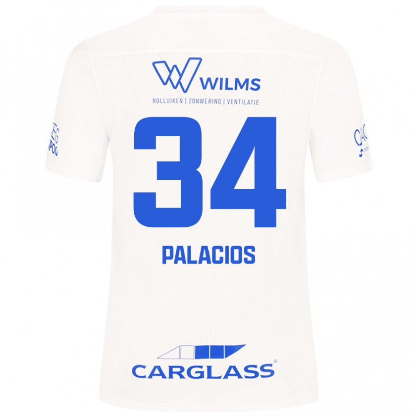 Kandiny Herren Adrián Palacios #34 Weiß Auswärtstrikot Trikot 2024/25 T-Shirt