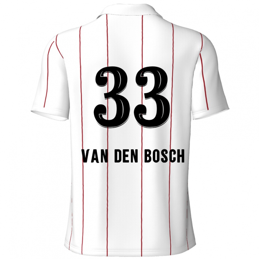 Kandiny Herren Zeno Van Den Bosch #33 Weiß Schwarz Auswärtstrikot Trikot 2024/25 T-Shirt