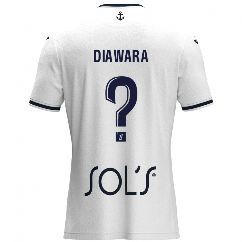 Kandiny Herren Djimin Diawara #0 Weiß Dunkelblau Auswärtstrikot Trikot 2024/25 T-Shirt