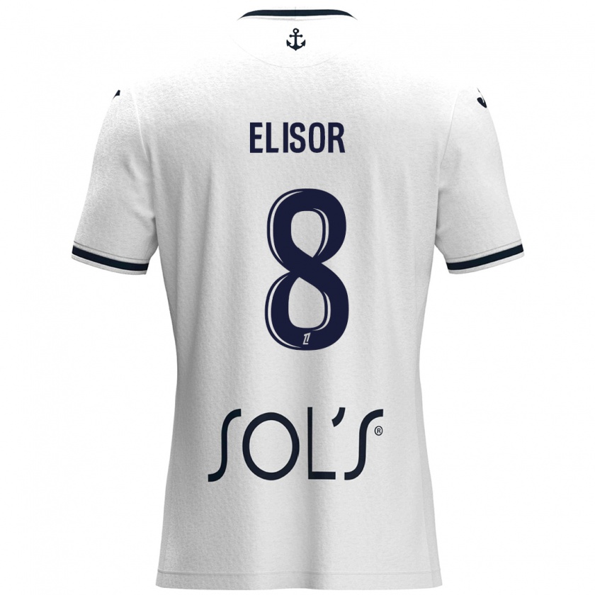 Kandiny Herren Salomé Elisor #8 Weiß Dunkelblau Auswärtstrikot Trikot 2024/25 T-Shirt