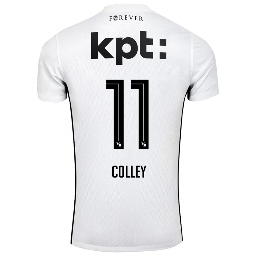 Kandiny Herren Ebrima Colley #11 Weiß Schwarz Auswärtstrikot Trikot 2024/25 T-Shirt