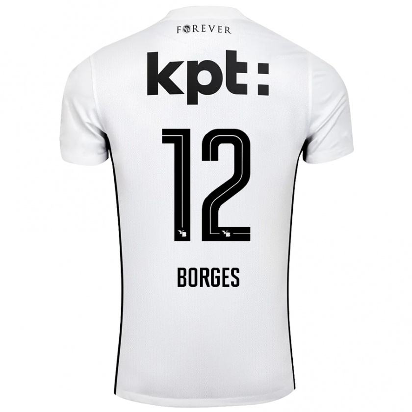 Kandiny Herren David Borges #12 Weiß Schwarz Auswärtstrikot Trikot 2024/25 T-Shirt