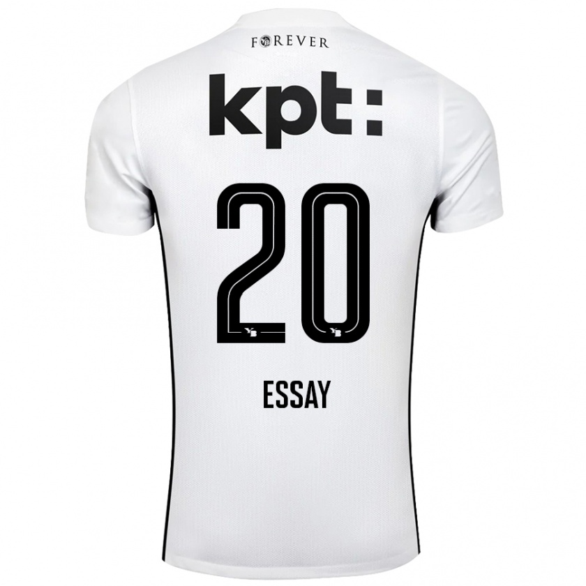 Kandiny Herren Perceval Essay #20 Weiß Schwarz Auswärtstrikot Trikot 2024/25 T-Shirt