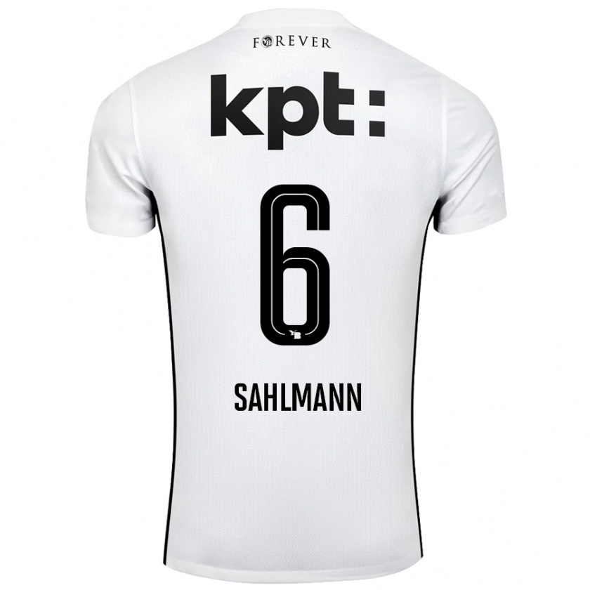 Kandiny Herren Henrike Sahlmann #6 Weiß Schwarz Auswärtstrikot Trikot 2024/25 T-Shirt