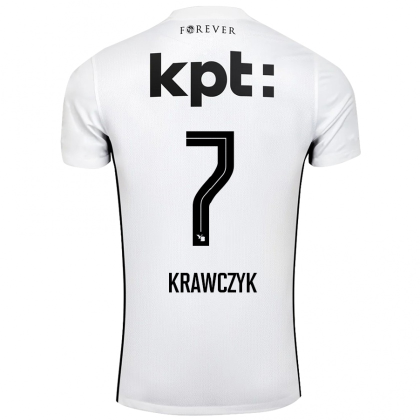 Kandiny Herren Caroline Krawczyk #7 Weiß Schwarz Auswärtstrikot Trikot 2024/25 T-Shirt