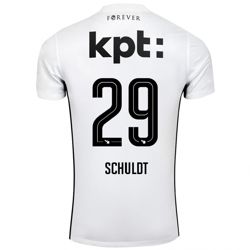 Kandiny Herren Inga Schuldt #29 Weiß Schwarz Auswärtstrikot Trikot 2024/25 T-Shirt