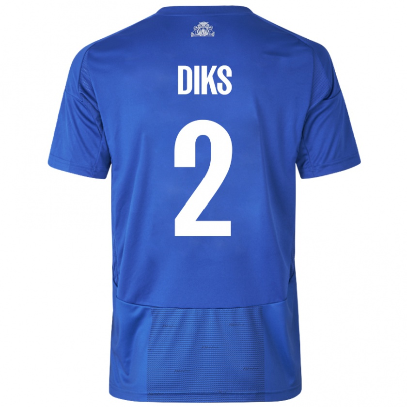 Kandiny Herren Kevin Diks #2 Weiß Blau Auswärtstrikot Trikot 2024/25 T-Shirt