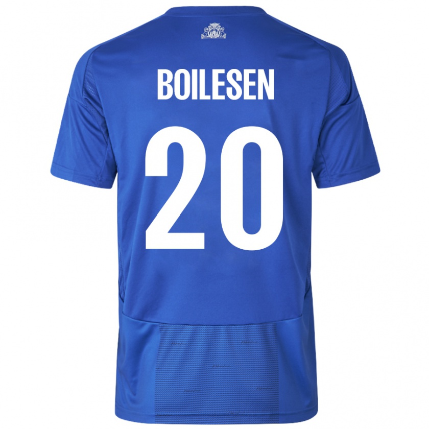 Kandiny Herren Nicolai Boilesen #20 Weiß Blau Auswärtstrikot Trikot 2024/25 T-Shirt