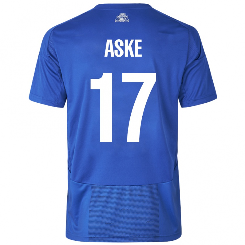 Kandiny Herren Aske Christensen #17 Weiß Blau Auswärtstrikot Trikot 2024/25 T-Shirt