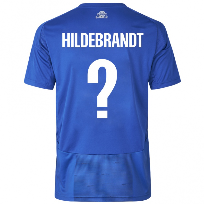 Kandiny Herren Sylvester Hildebrandt #0 Weiß Blau Auswärtstrikot Trikot 2024/25 T-Shirt