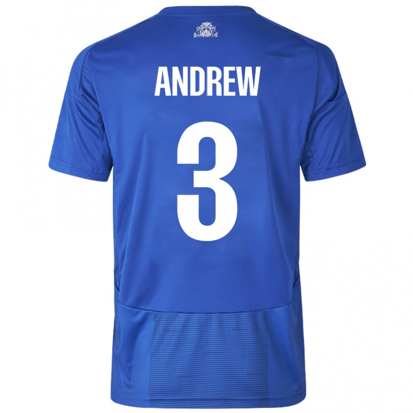 Kandiny Herren Tristan Andrew #3 Weiß Blau Auswärtstrikot Trikot 2024/25 T-Shirt