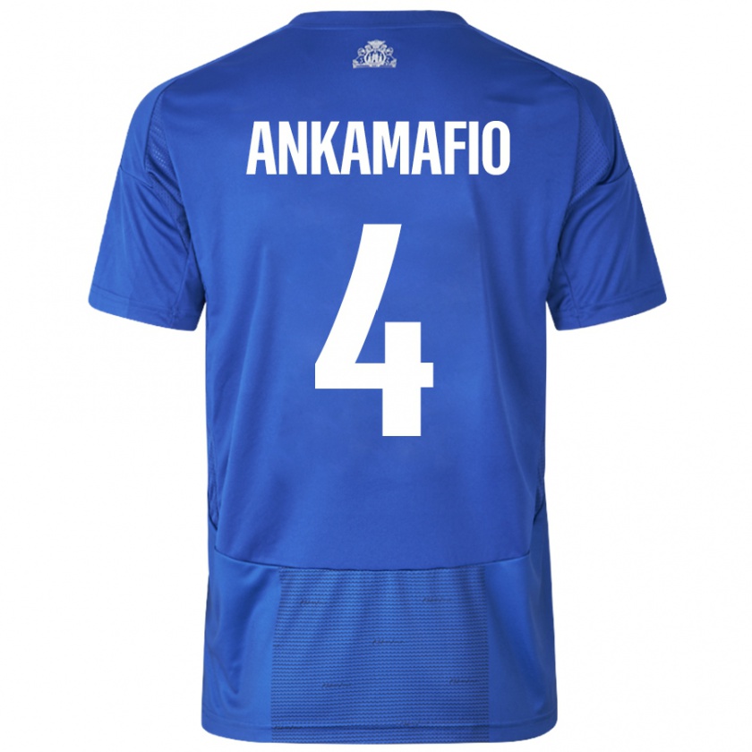 Kandiny Herren Graham Ankamafio #4 Weiß Blau Auswärtstrikot Trikot 2024/25 T-Shirt