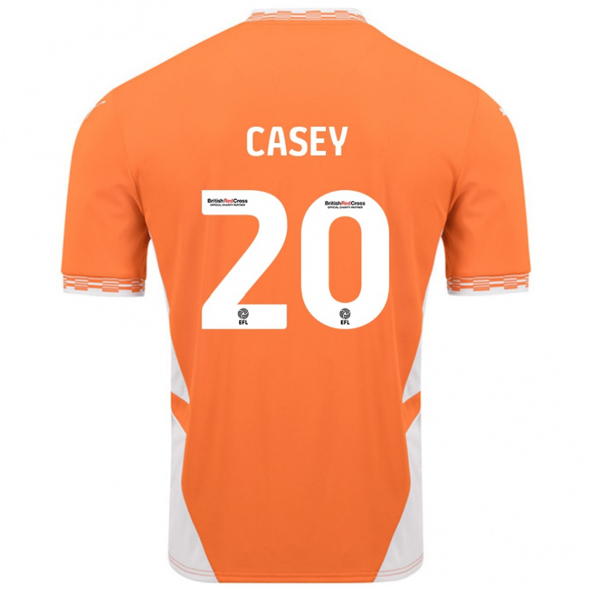 Kandiny Damen Oliver Casey #20 Orange Weiß Heimtrikot Trikot 2024/25 T-Shirt