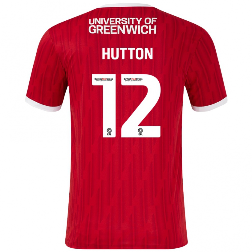 Kandiny Damen Jodie Hutton #12 Rot Weiß Heimtrikot Trikot 2024/25 T-Shirt