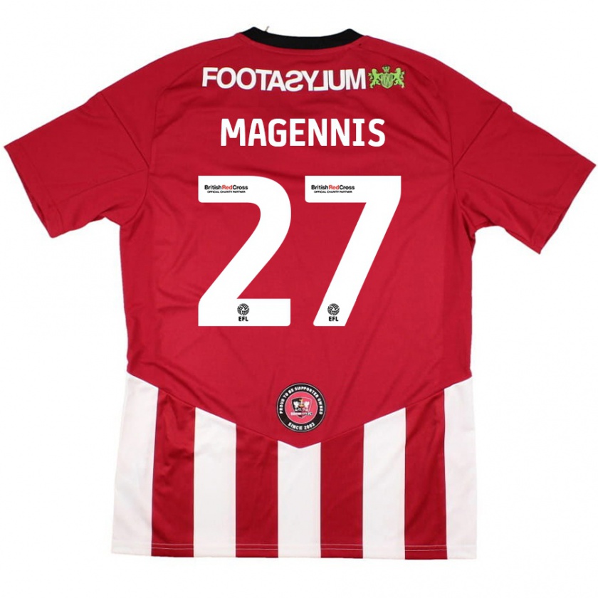 Kandiny Damen Josh Magennis #27 Rot Weiß Heimtrikot Trikot 2024/25 T-Shirt