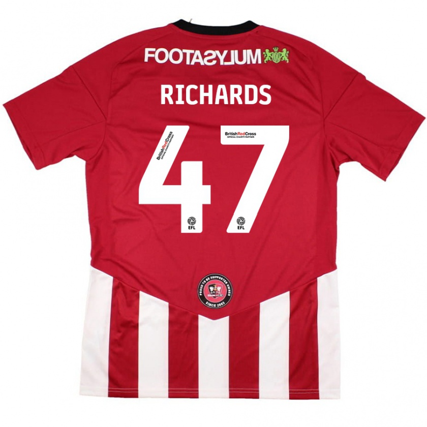 Kandiny Damen Jake Richards #47 Rot Weiß Heimtrikot Trikot 2024/25 T-Shirt